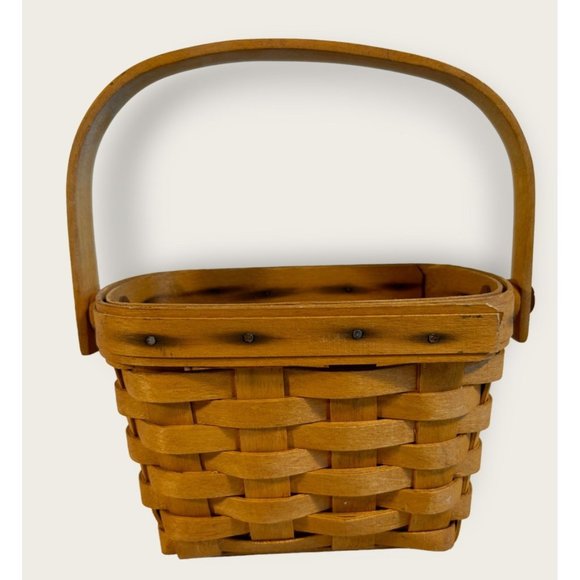 Vintage Longaberger Dresden Basket Swing Handle Small American Cancer Society - Picture 2 of 9